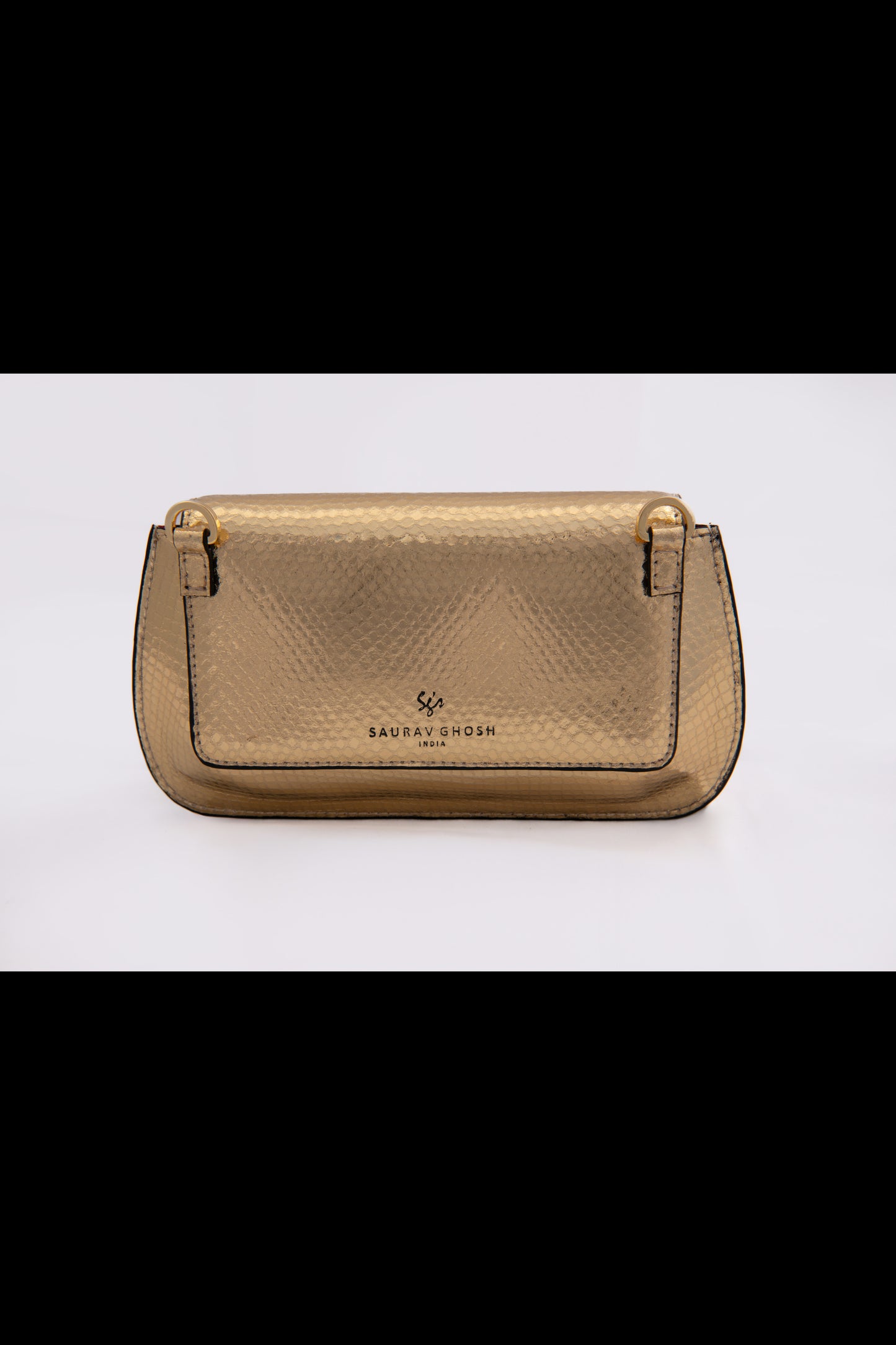 Alluring Gold Lord Laxmi Carved Clutch