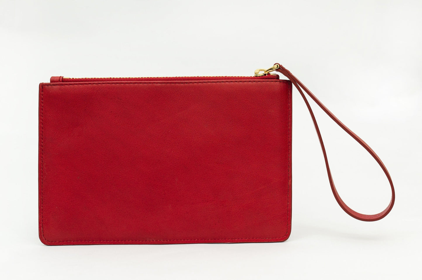 Stylish Red Metal Worked Leather Bag