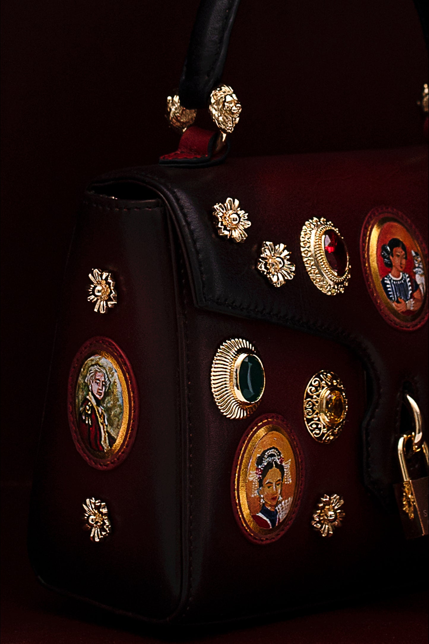 Dazzling Earthy Red Miniature Hand Painted Shili Handbag