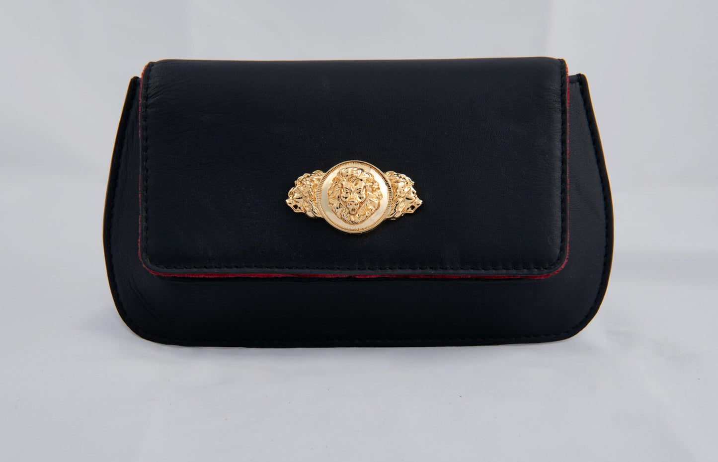 Striking Metal Worked Elite Black Leather Clutch