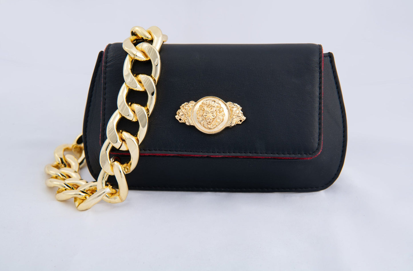 Striking Metal Worked Elite Black Leather Clutch