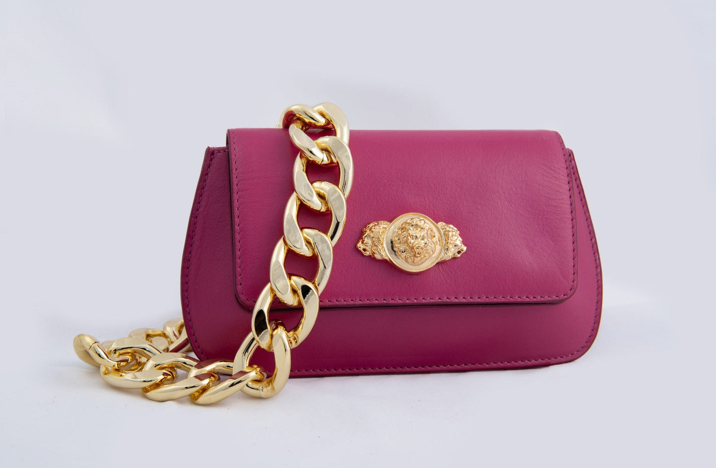 Pink Elite Rectangle Shaped Clutch - Golden Muslin