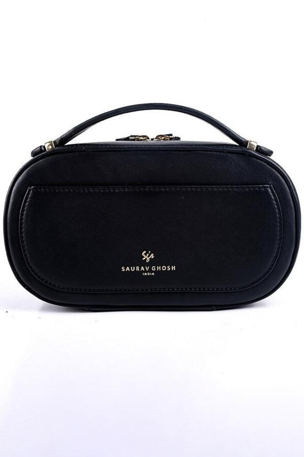 Black Embellished Ashoka Bag - Golden Muslin