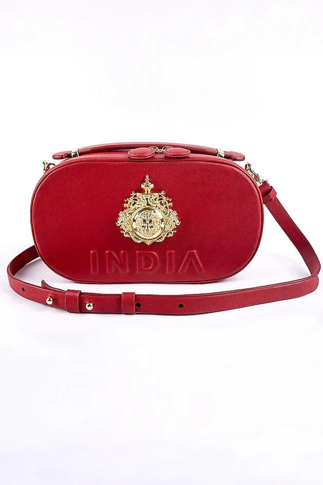 Dazzling Red Embellished Ashoka Bag