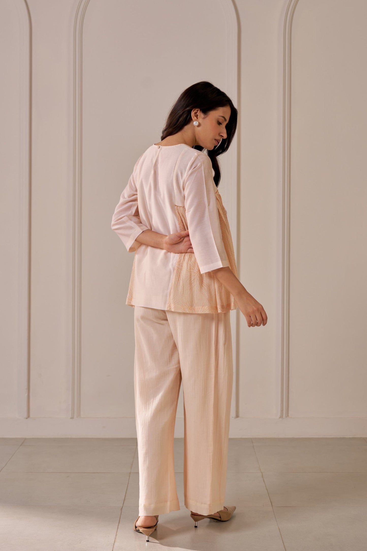 Soft Peach Panelled Co-Ord Set