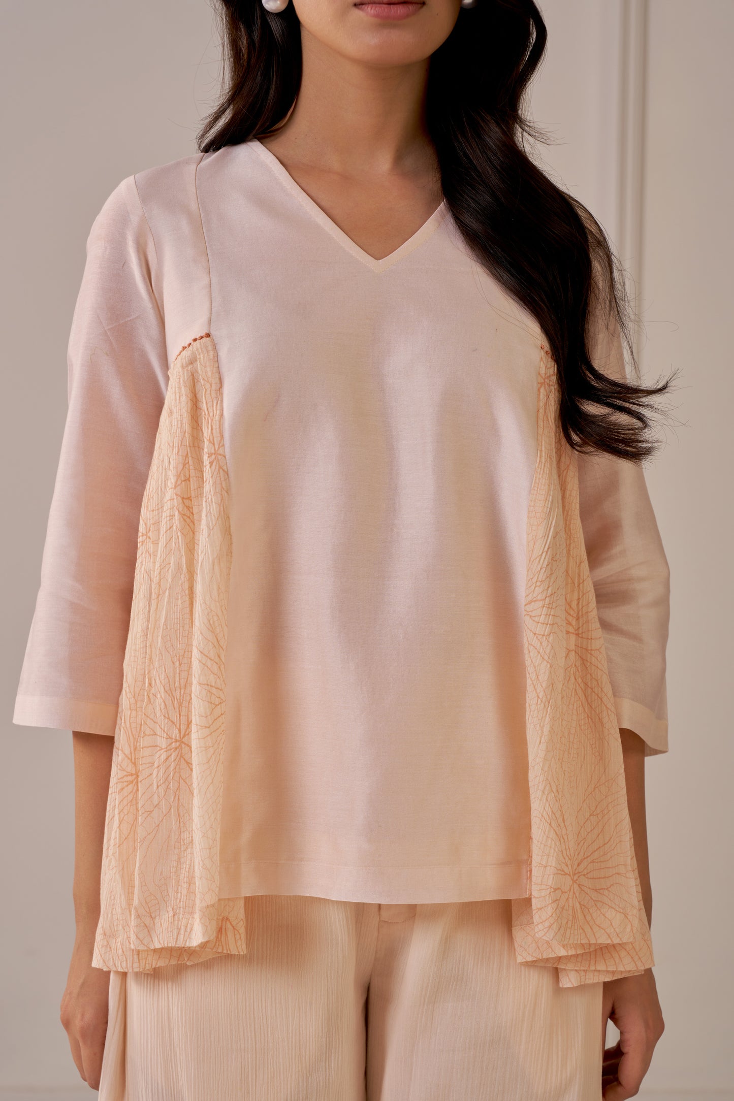 Soft Peach Panelled Co-Ord Set