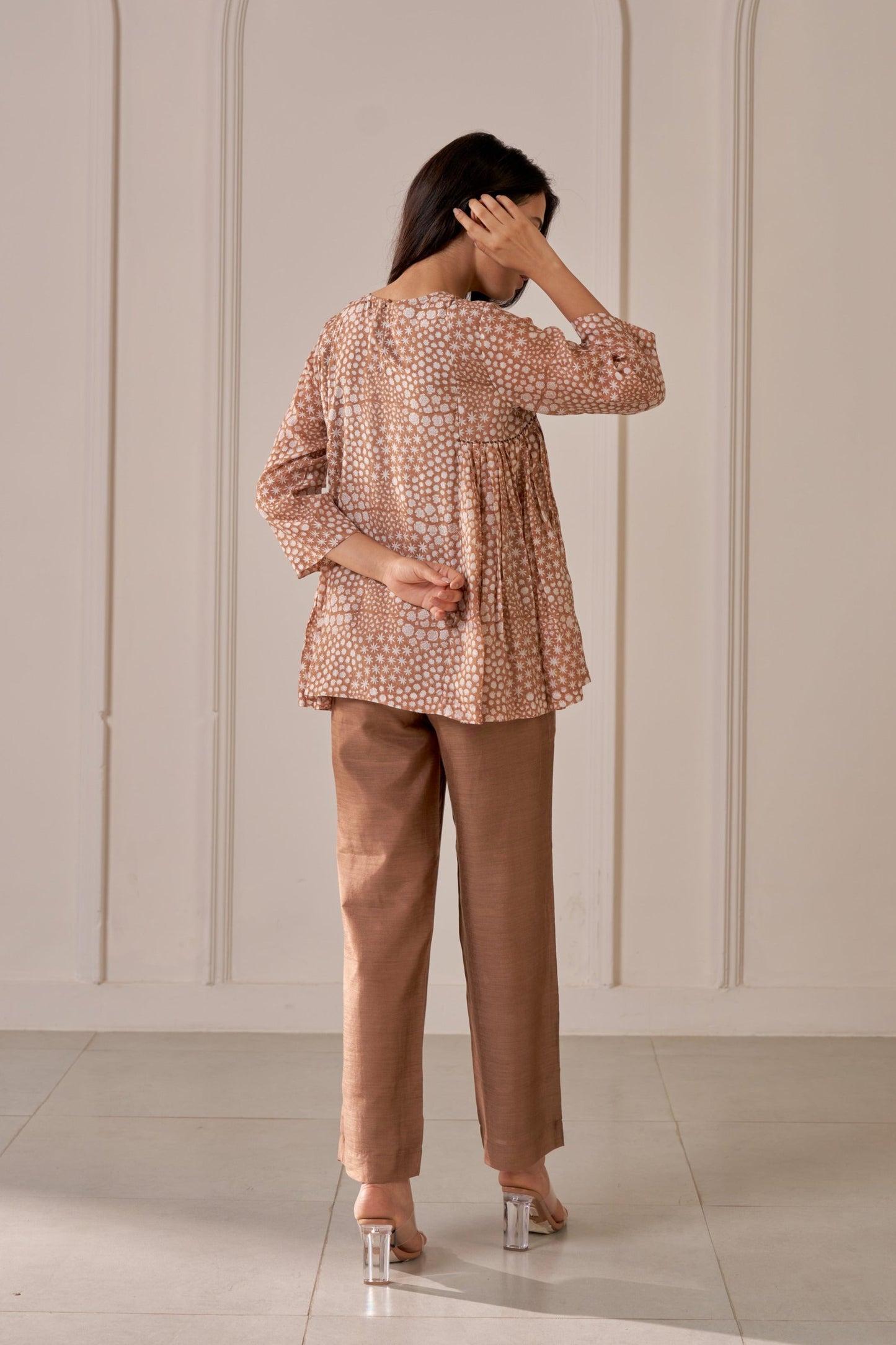 Brown Mandi Block Co-Ord Set