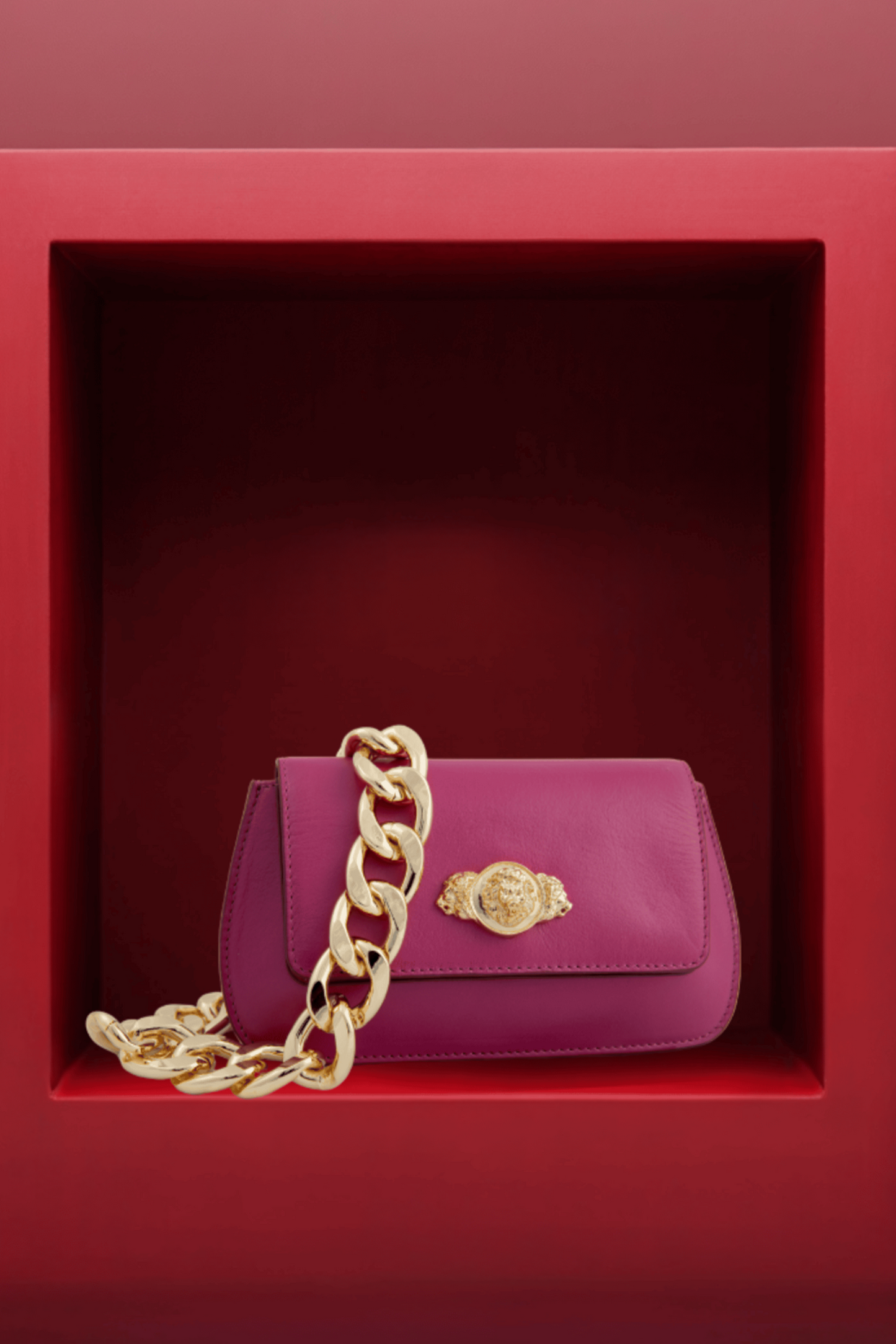 Pink Elite Rectangle Shaped Clutch - Golden Muslin