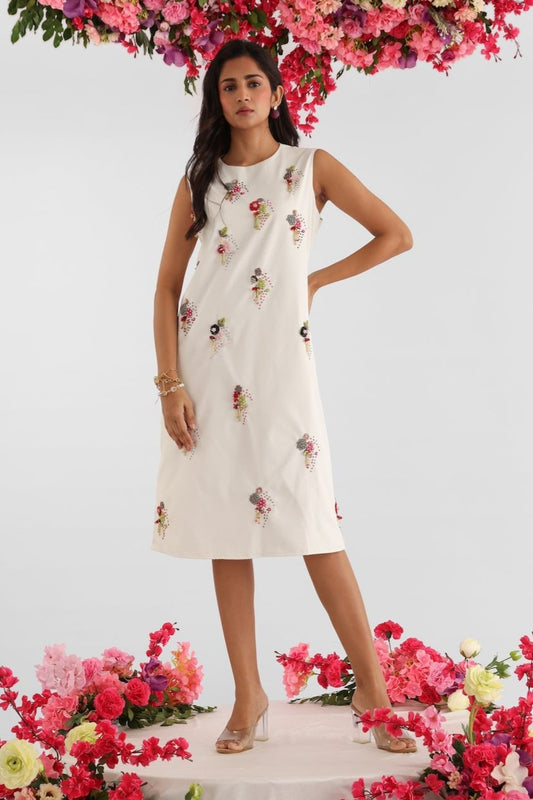 Blossom White Shift Dress