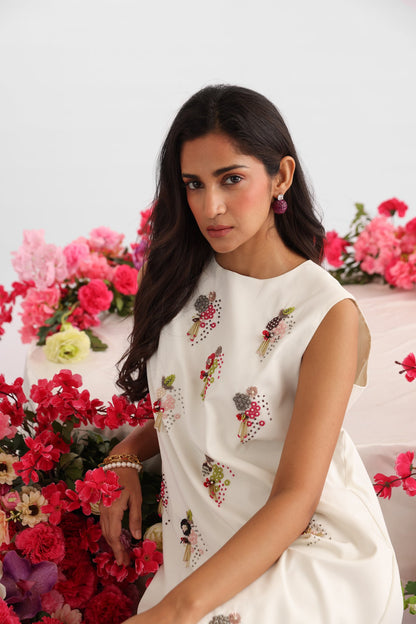 Blossom White Shift Dress