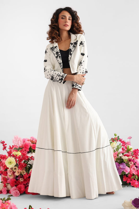 White Embroidered Lehenga Set