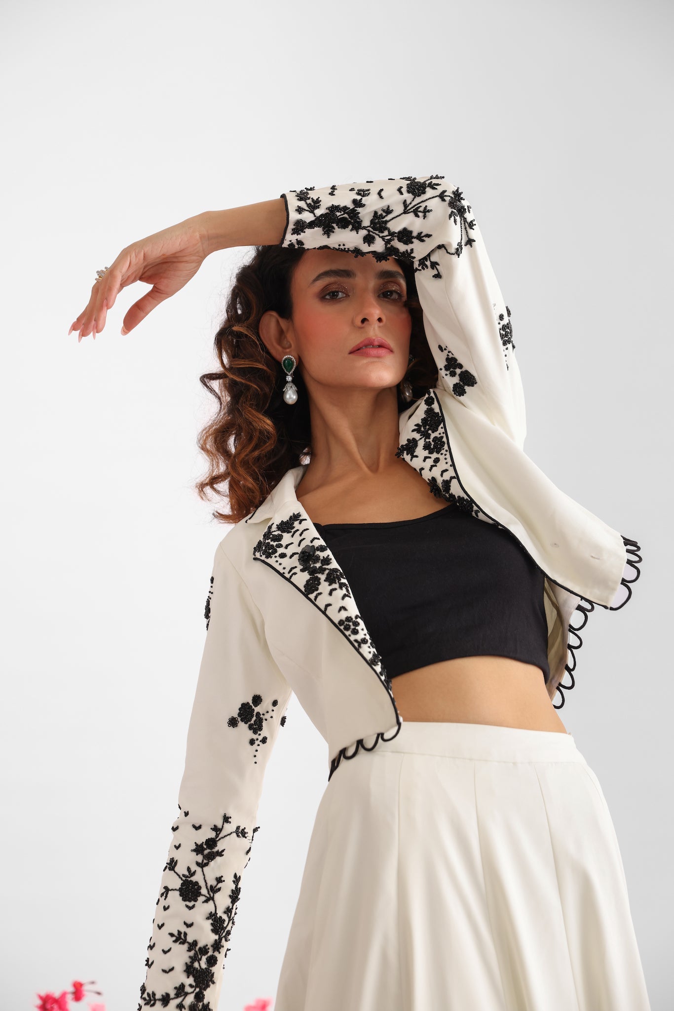 White Embroidered Lehenga Set