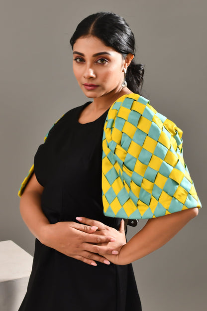 Personified Black Blended Cotton Geometric Style Dress - Golden Muslin