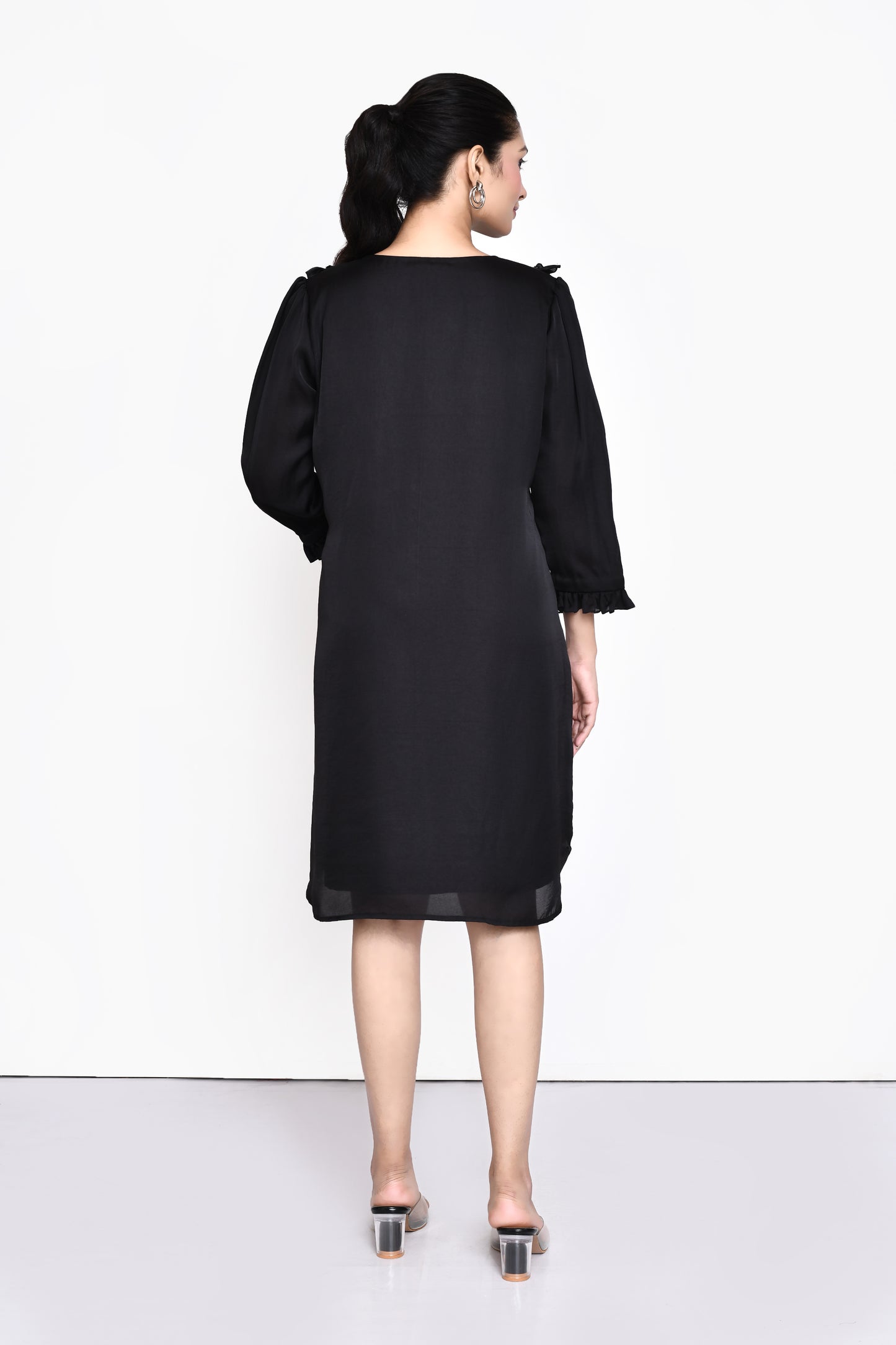 Black Silk Embellished Dress