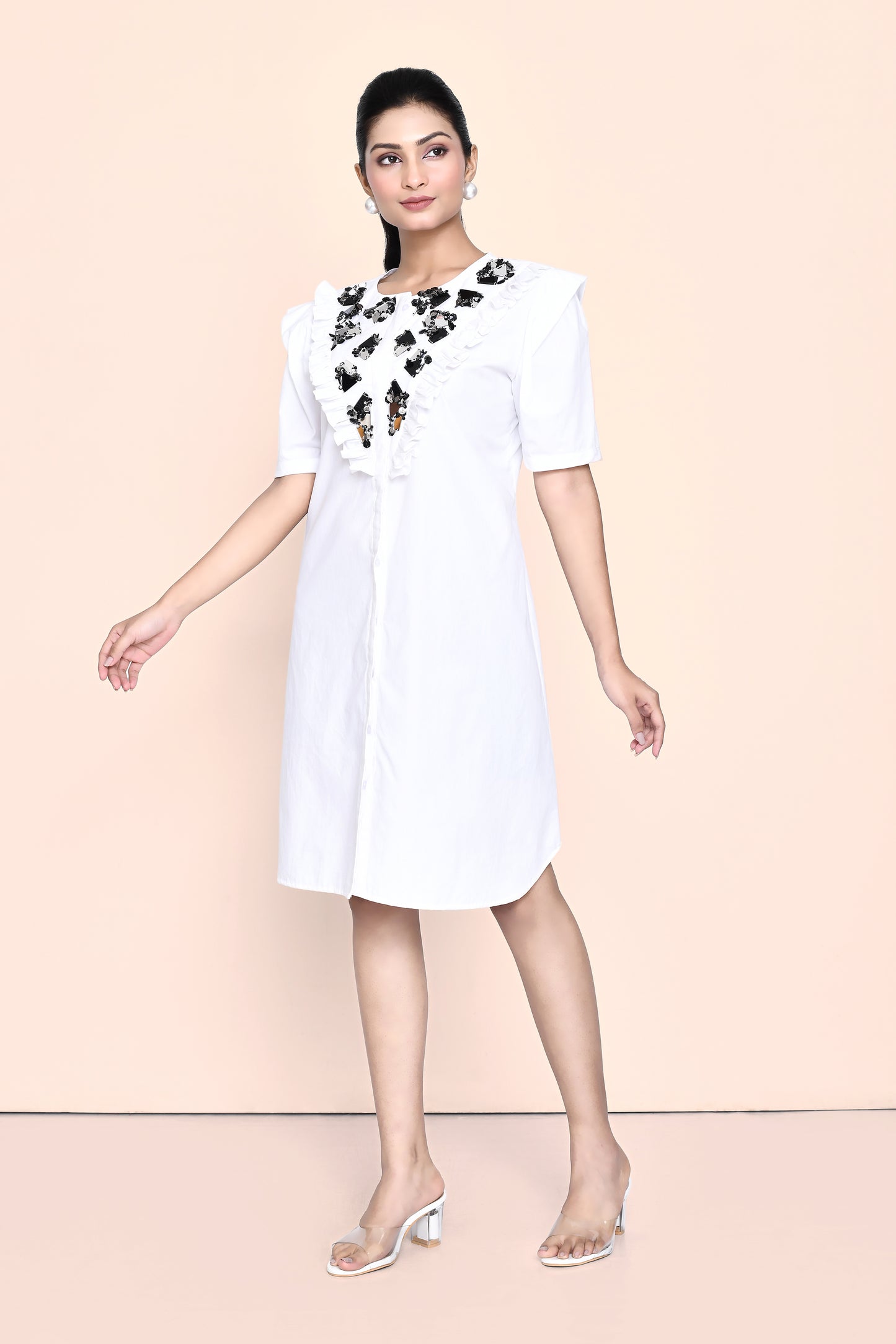 White Poplin Shirt Dress