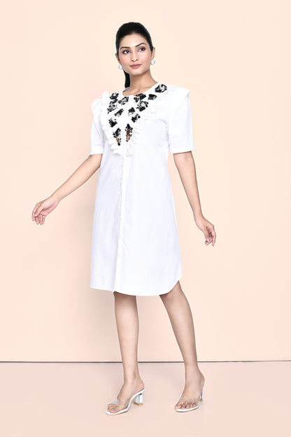 White Poplin Shirt Dress