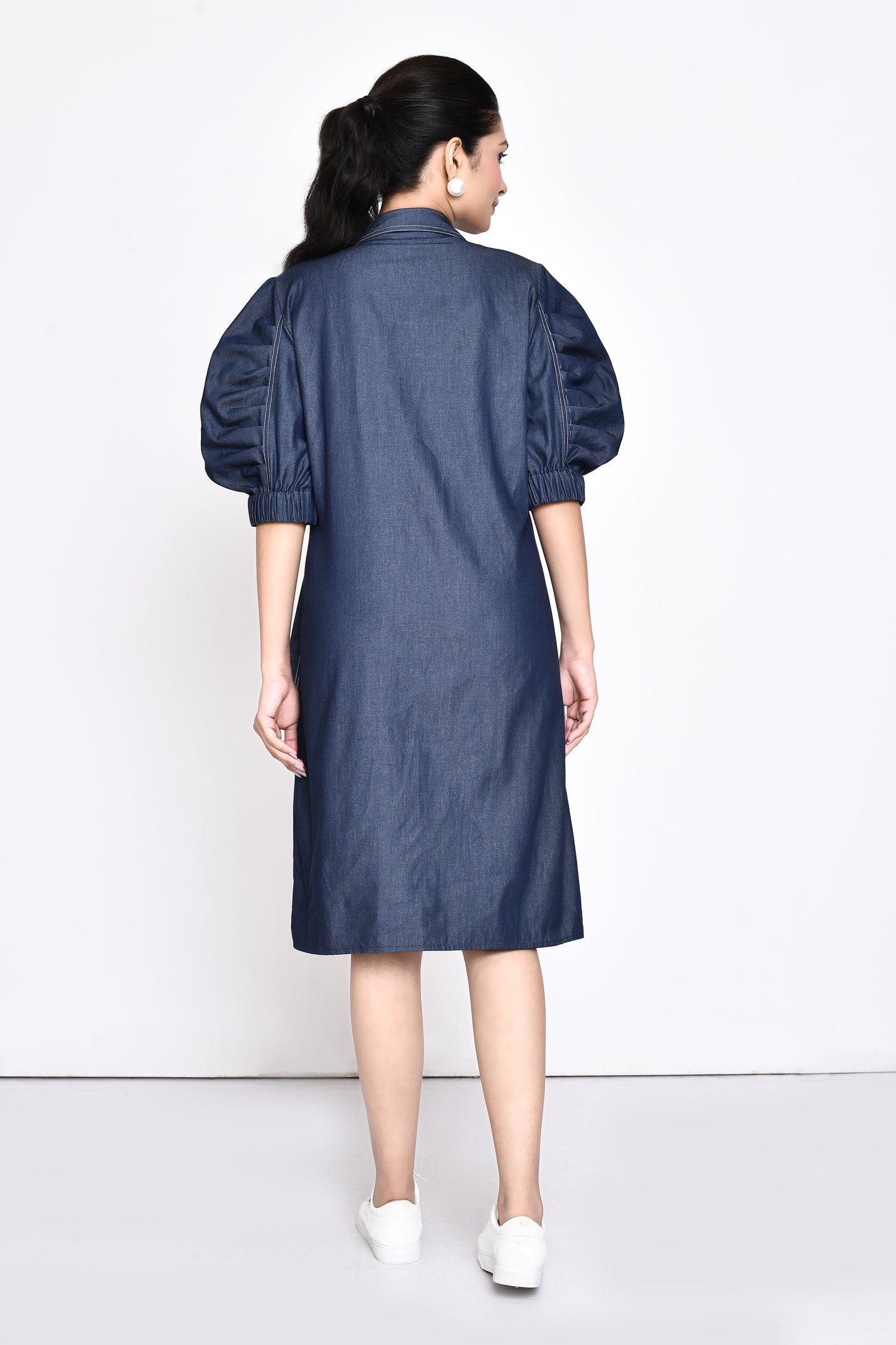 Denim Overlap Dress