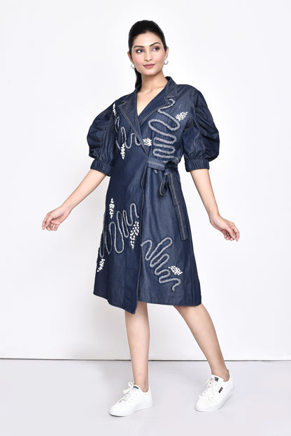 Denim Overlap Dress