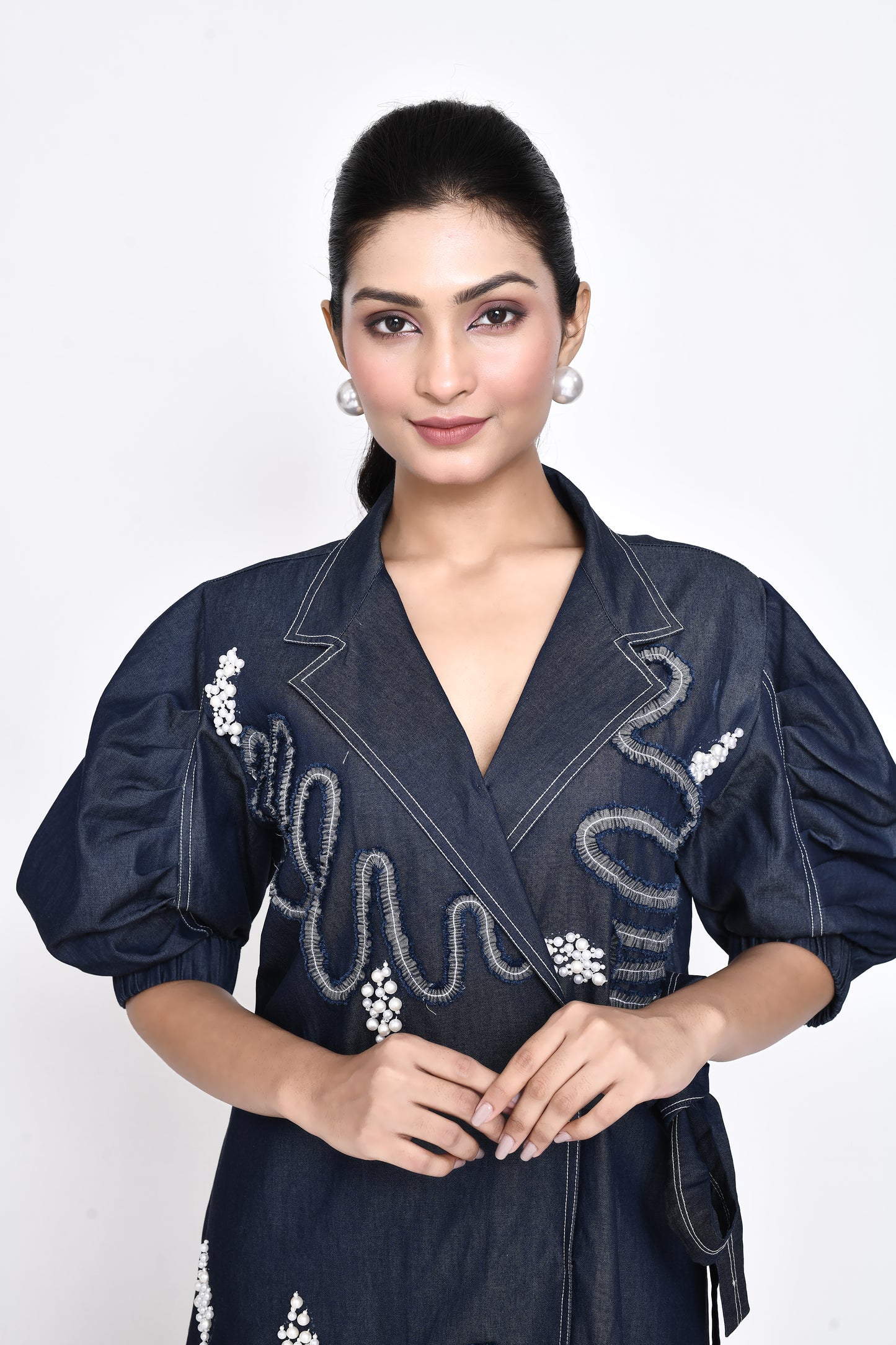 Denim Overlap Dress