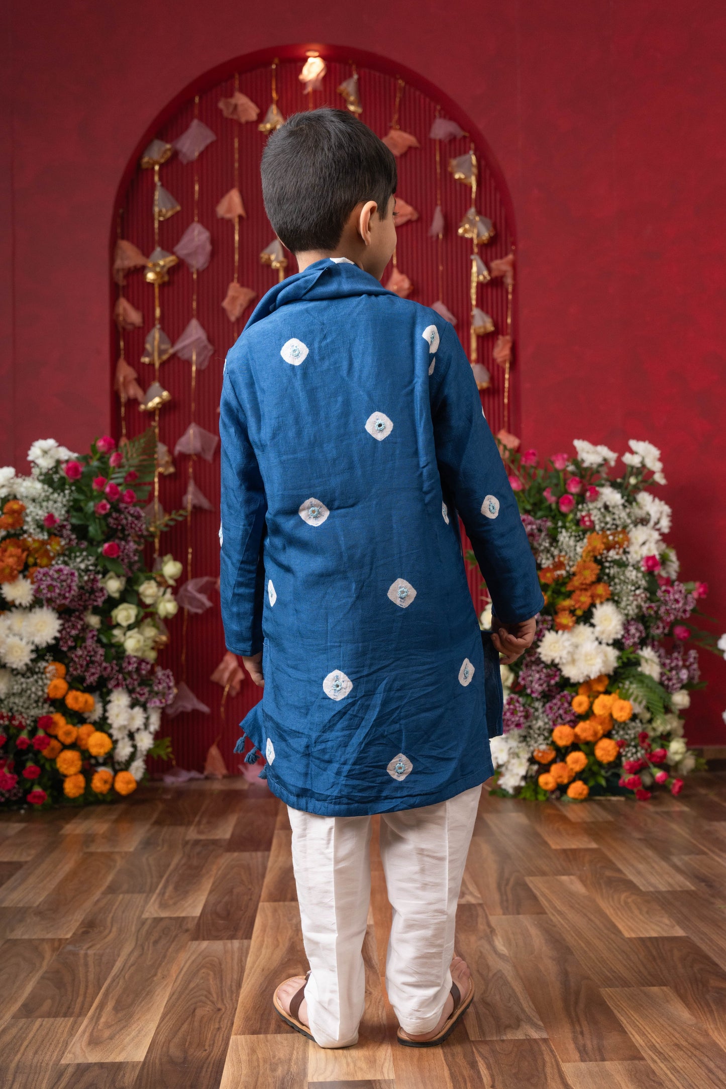 Blue Ethnic Tie Dye Kurta Set