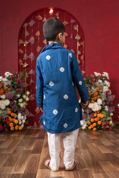 Blue Ethnic Tie Dye Kurta Set