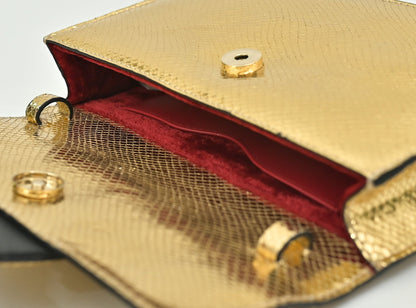 Bold Gold Textured Mammoth Leather Bag