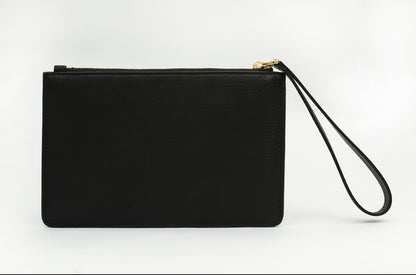 Bold Black Colored Metal Embellished Leather Handbag