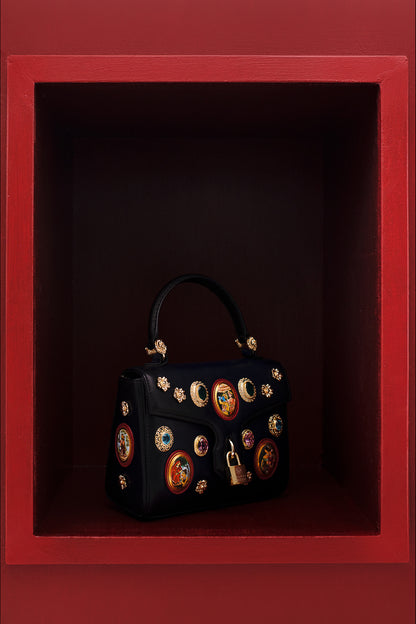 Striking Mid Blue Miniature Hand Painted Shili Handbag
