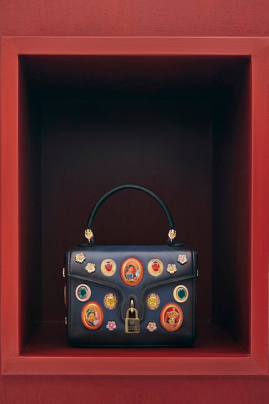 Dazzling Earthy Red Miniature Hand Painted Shili Handbag