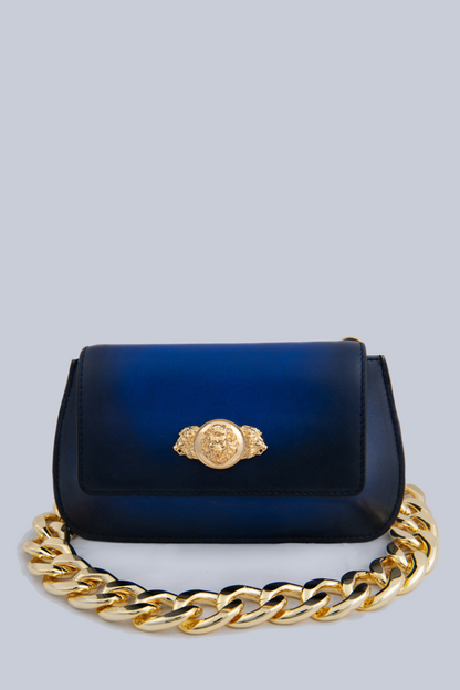 Royal Blue Elite Carved Rectangle Shaped Clutch