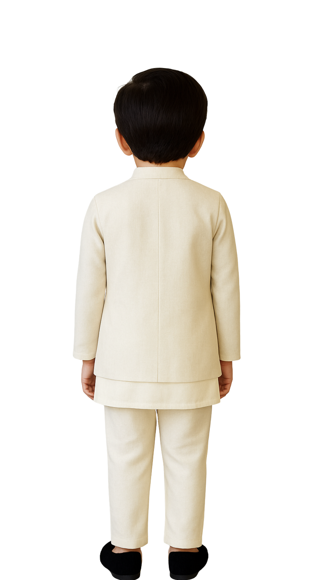 Ivory Bamberg Silk Embroidered Nehru Jacket Set For Boys