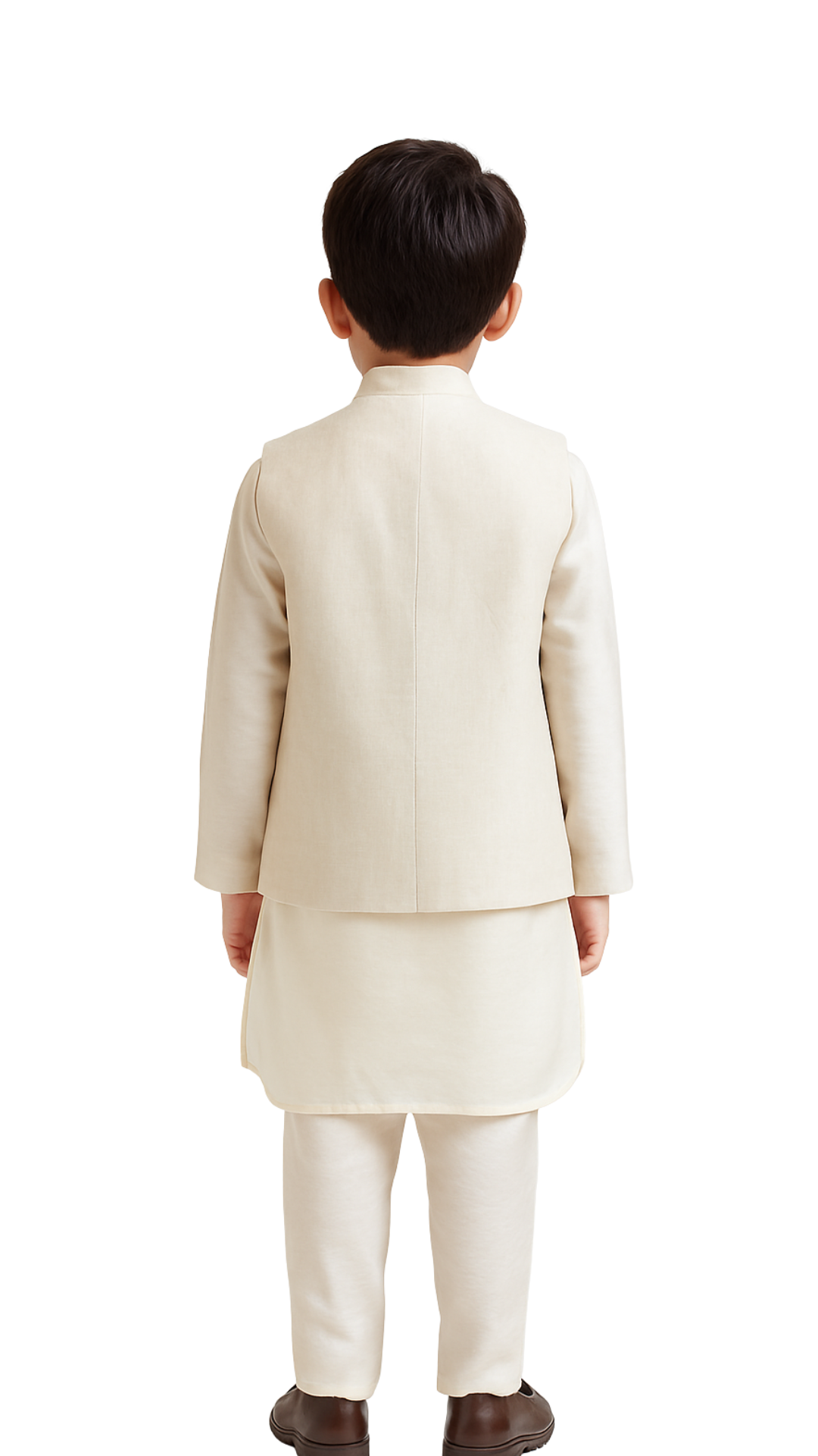 Mint Green And Ivory Organza Embroidered Nehru Jacket Set For Boys