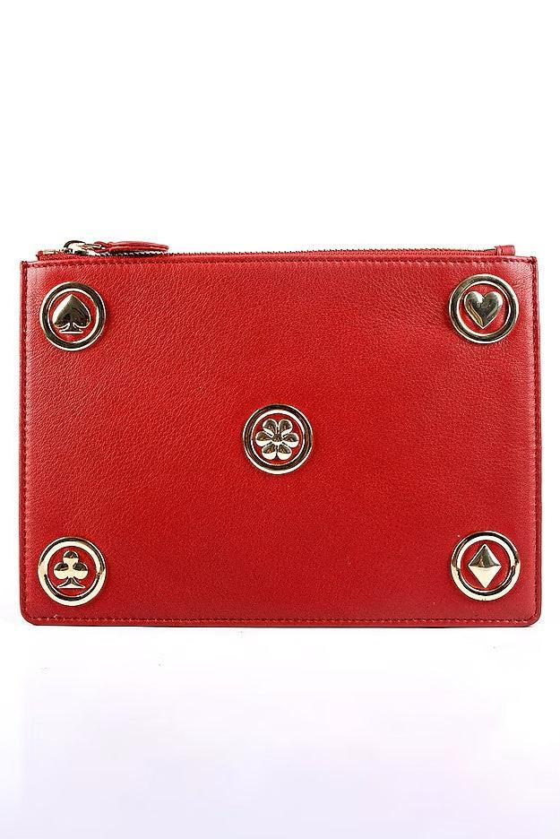 Dazzling Red Embellished Tagore Clutch