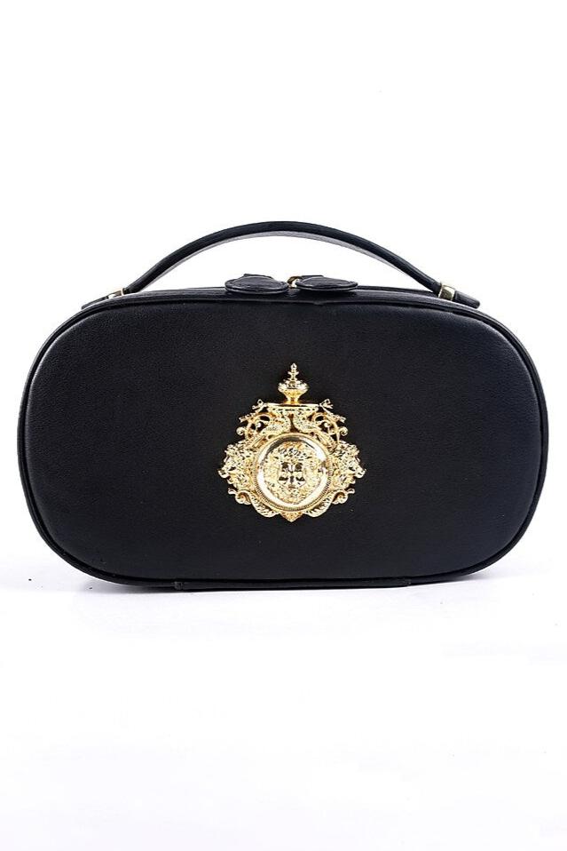 Black Embellished Ashoka Bag - Golden Muslin