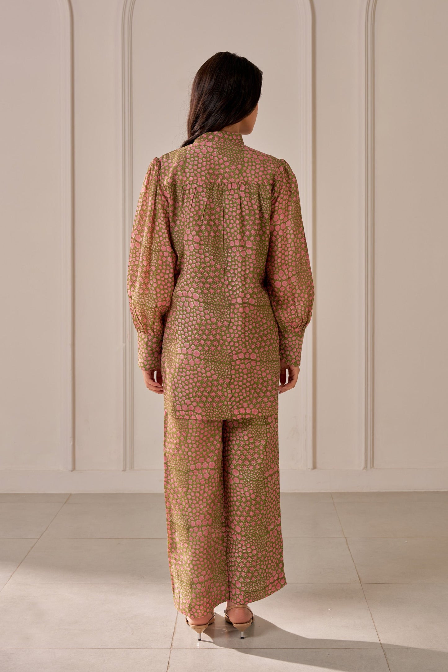 Olive Green Mandi Block Printed Co-Ord Set