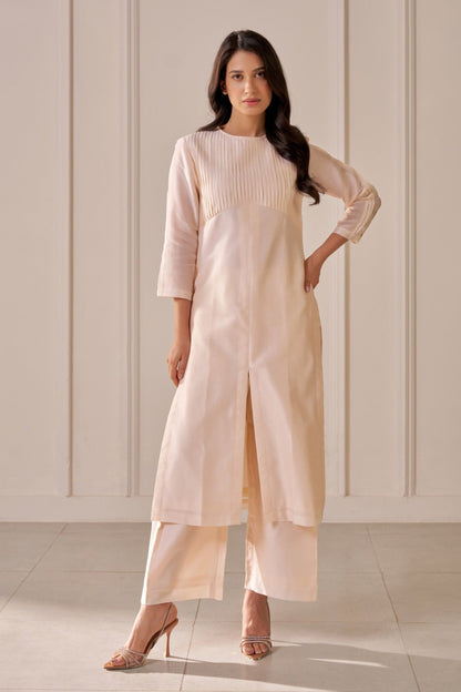 Soft Peach Embroidered Kurta