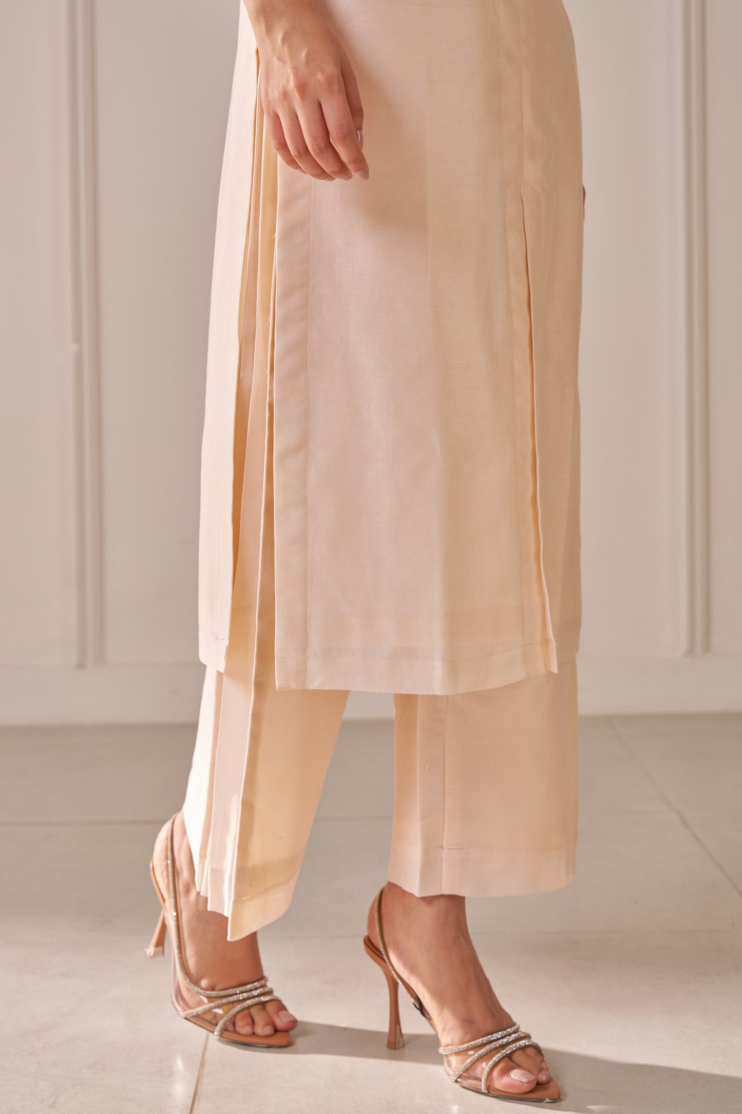 Soft Peach Embroidered Kurta