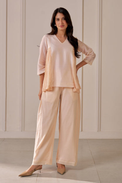 Soft Peach Panelled Co-Ord Set