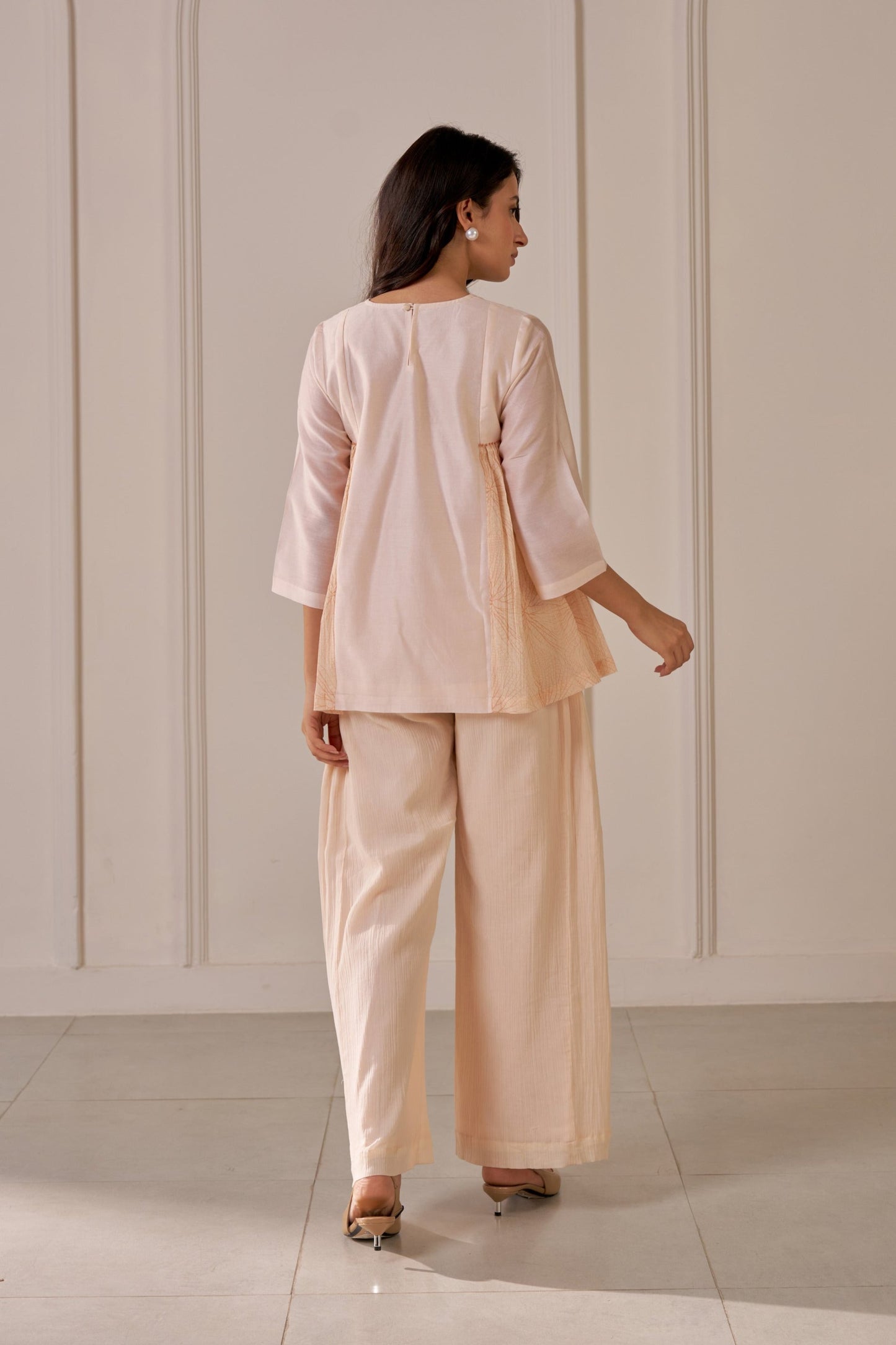 Soft Peach Panelled Co-Ord Set