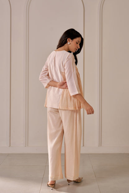 Soft Peach Panelled Co-Ord Set