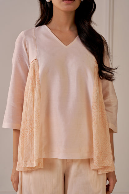 Soft Peach Panelled Co-Ord Set