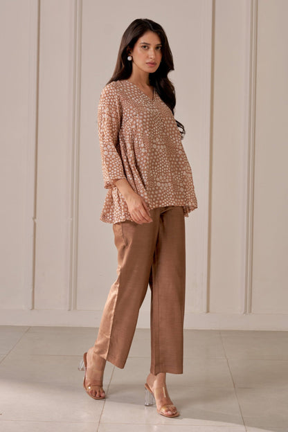 Brown Mandi Block Co-Ord Set
