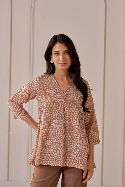 Brown Mandi Block Co-Ord Set