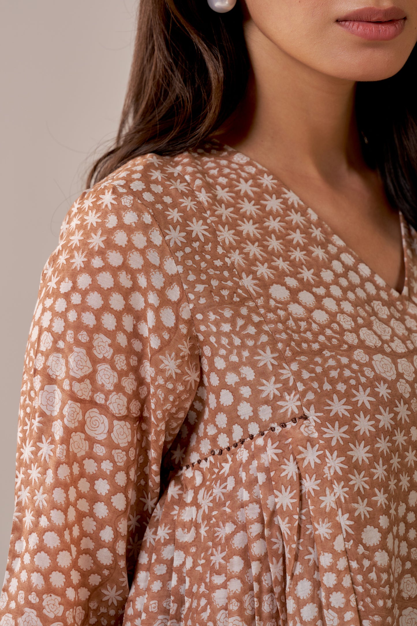 Brown Mandi Block Co-Ord Set