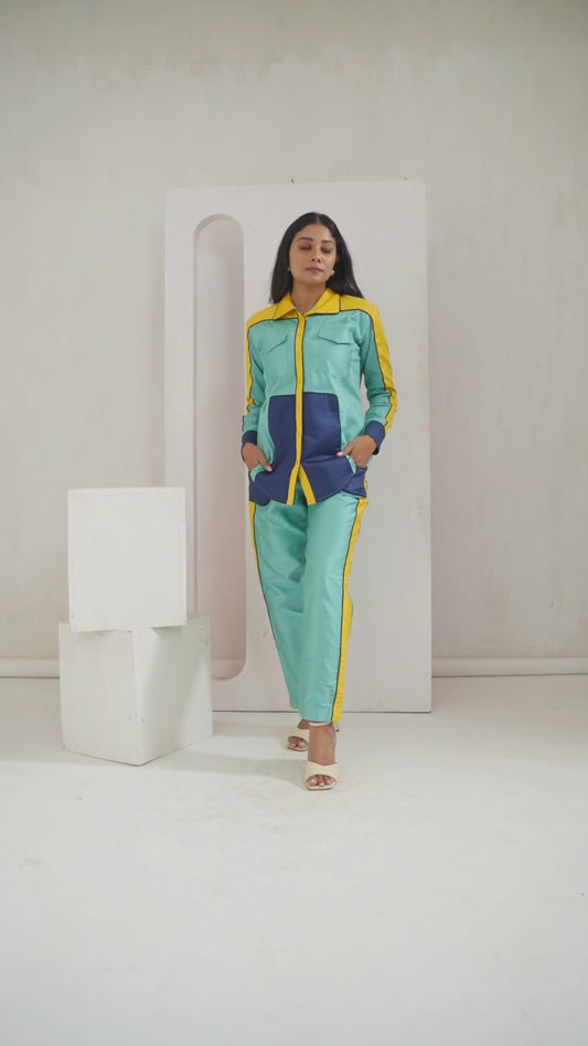 Multicolored Blended Cotton Elegant Co Ord Set